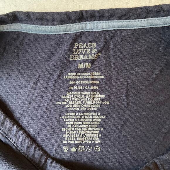 Peace Love & Dreams Women Dress size M Sleepwear ShortSleeve Do Not Disturb Blue - Picture 6 of 7